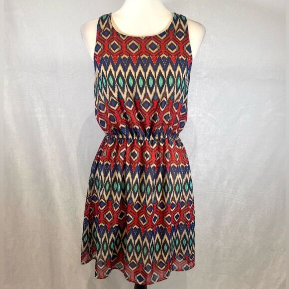 Colorful geometric print dress size medium - Picture 1 of 6